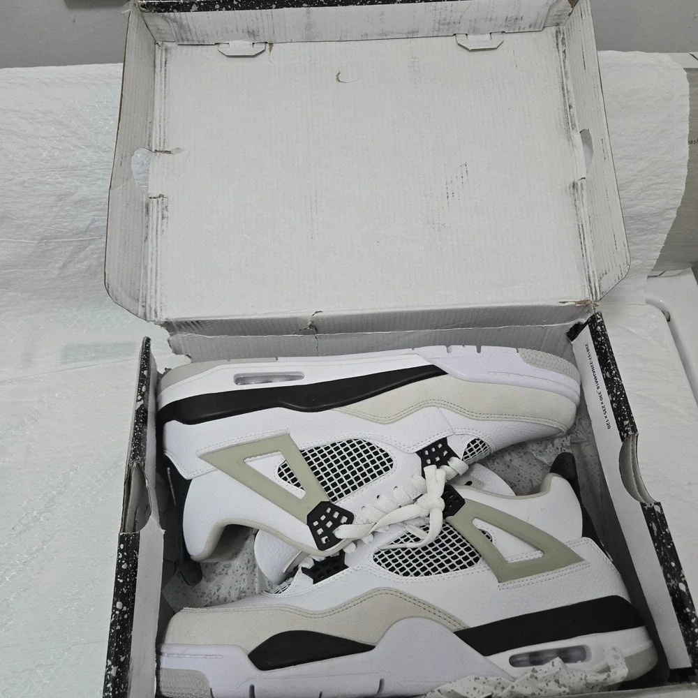 Air Jordan 4 Retro Military Black White Grey DH6927-111 Mens Size 11
